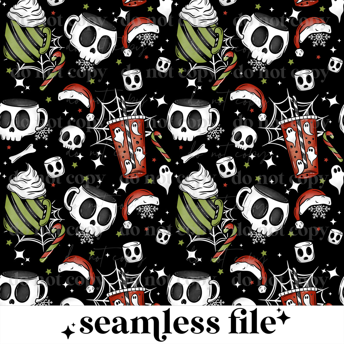Merry Creepmas Seamless Black