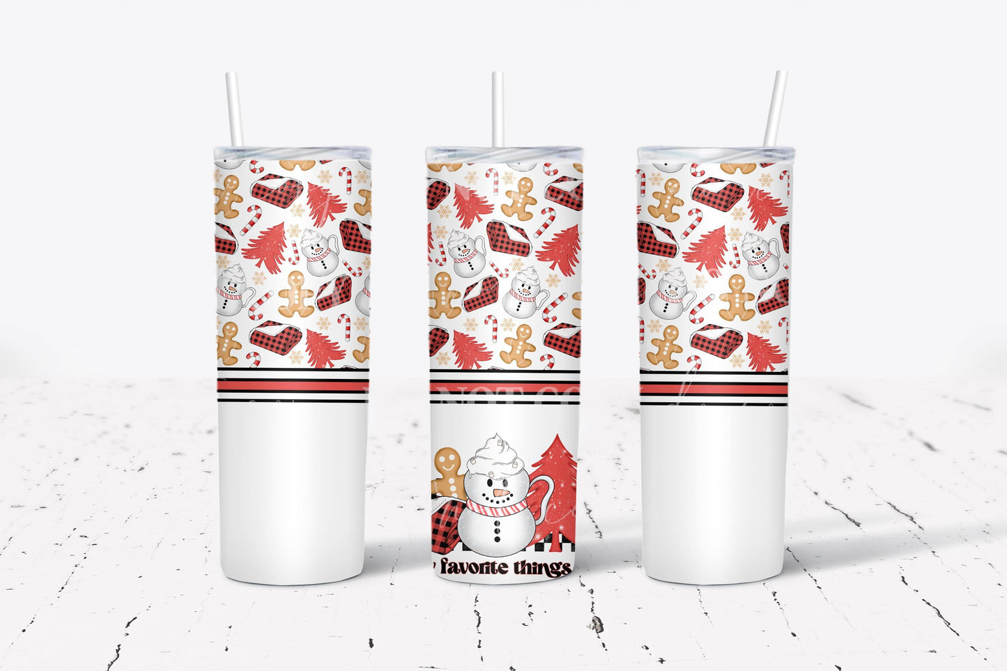 My Favorite Things Christmas Tumbler Wrap PNG