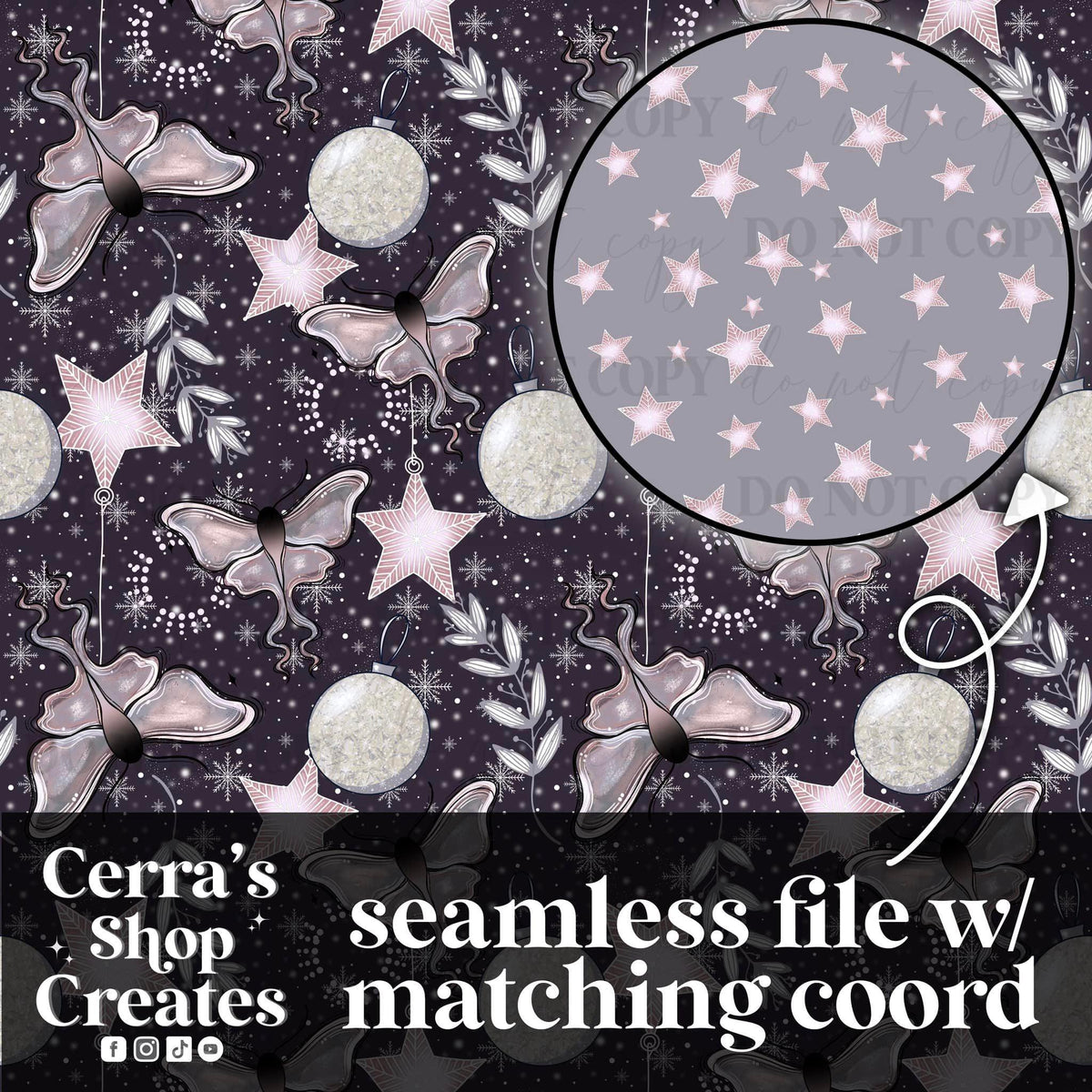 Mystical Christmas seamless + matching coord