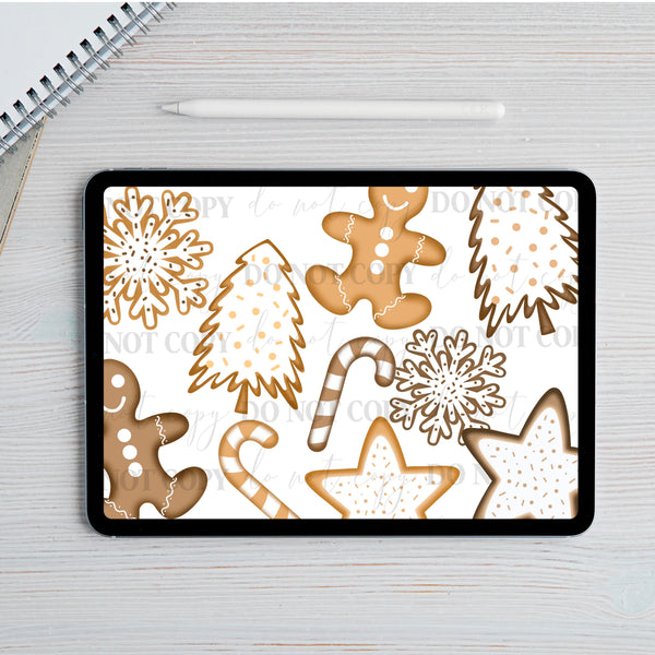 Neutral Christmas Cookie Clipart Set