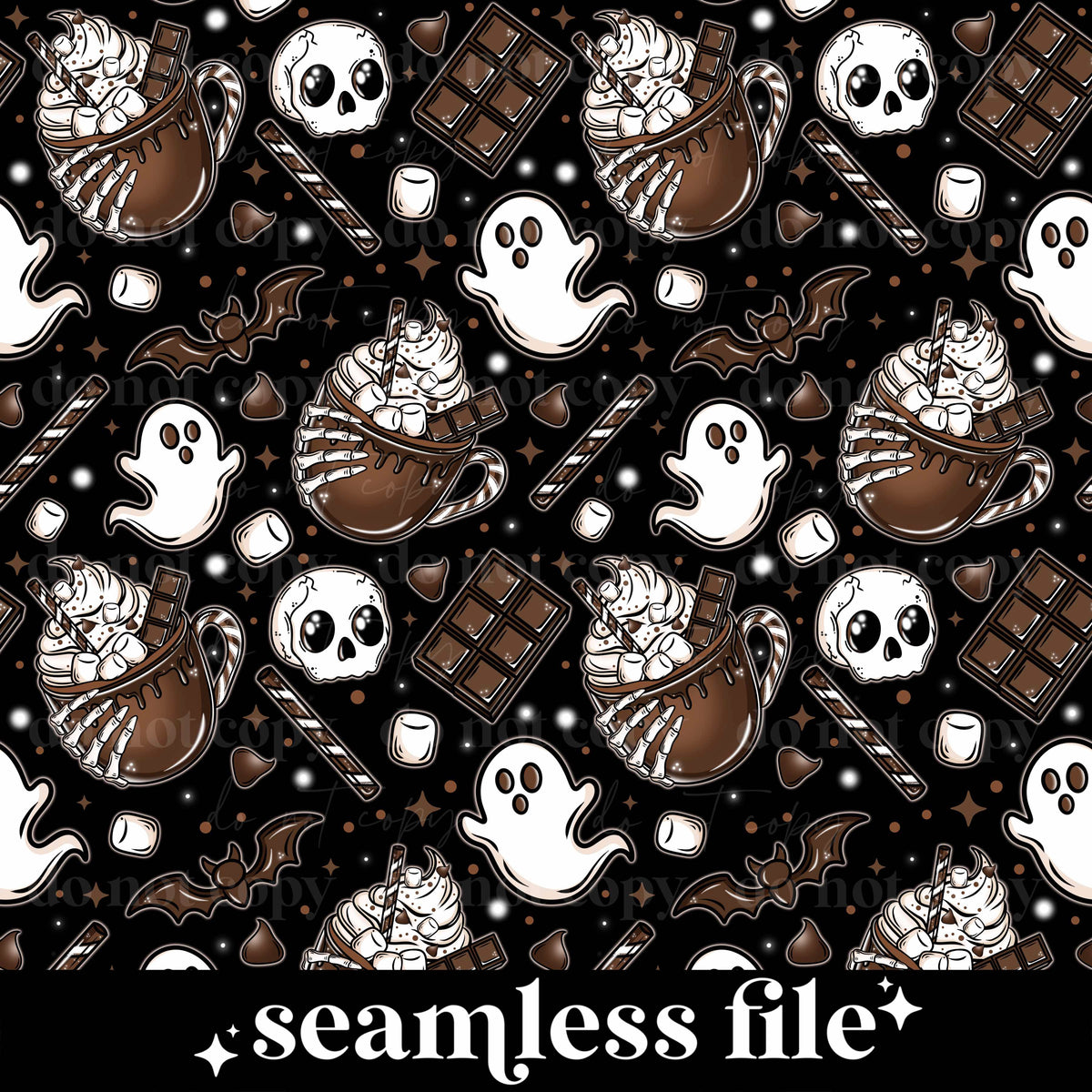 Spooky Hot Cocoa Seamless