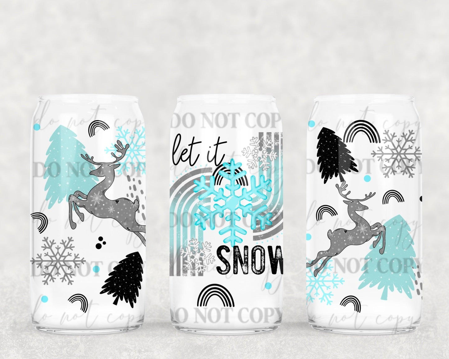 Let it snow 16oz Glass Wrap PNG