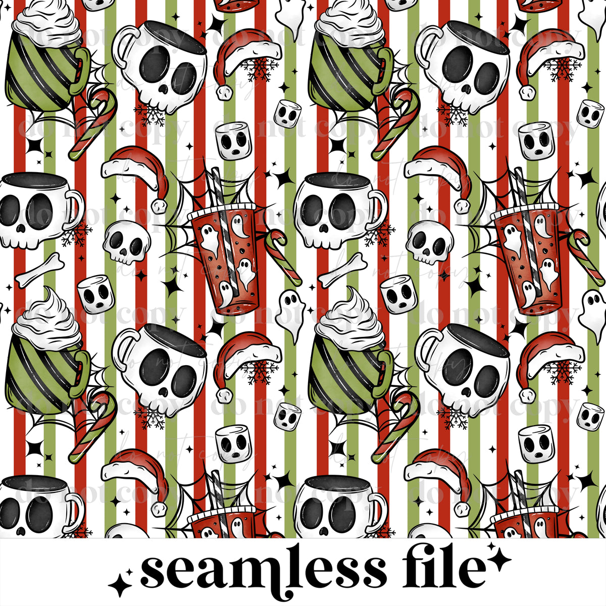 Merry Creepmas Seamless Stripes