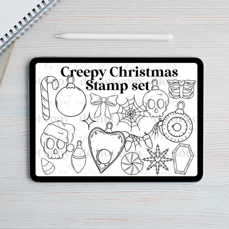 Creepy Christmas Procreate Stamp Set – Cerra's Shop Digital Designs