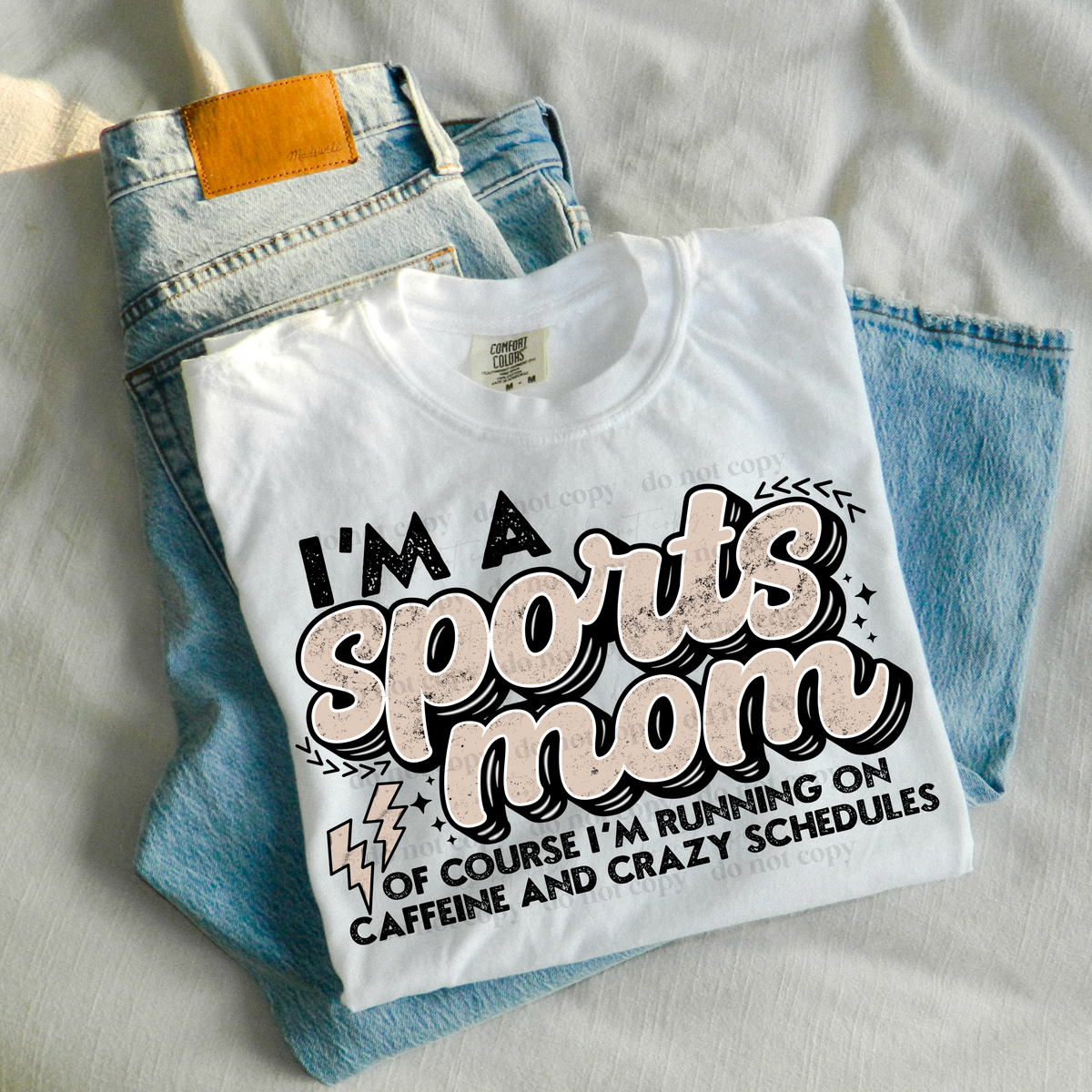 Sports Mom PNG tan and black, and black and white