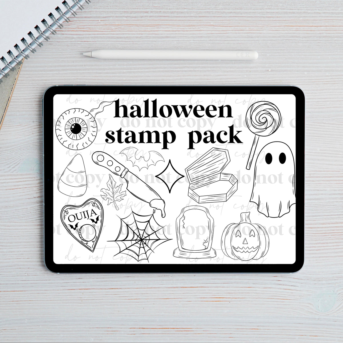 18 Halloween Procreate Stamp Set