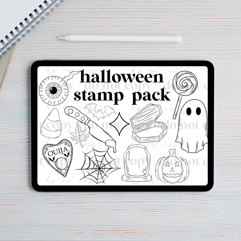 18 Halloween Procreate Stamp Set – Cerra's Shop Digital Designs