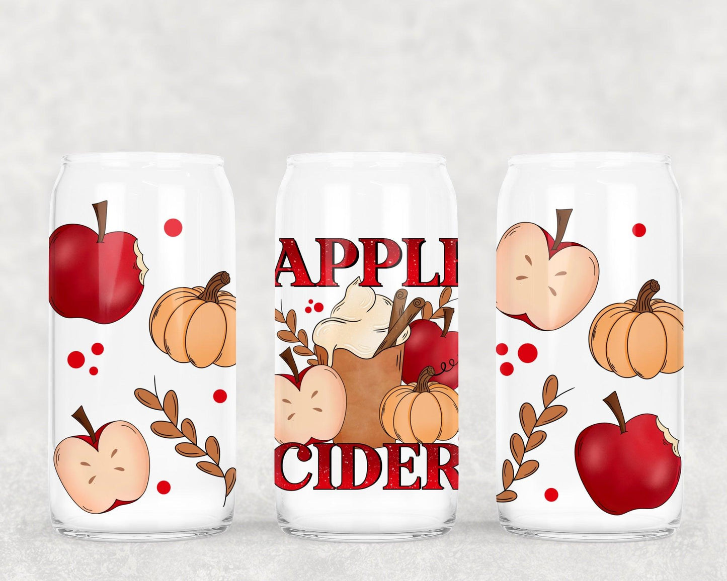 Apple cider 16oz Glass Wrap PNG