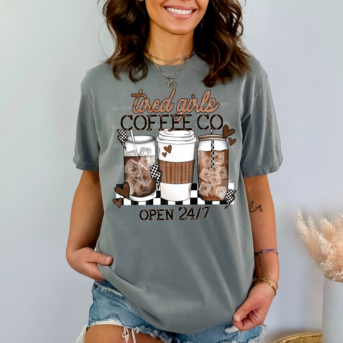 Tired girls coffee co PNG