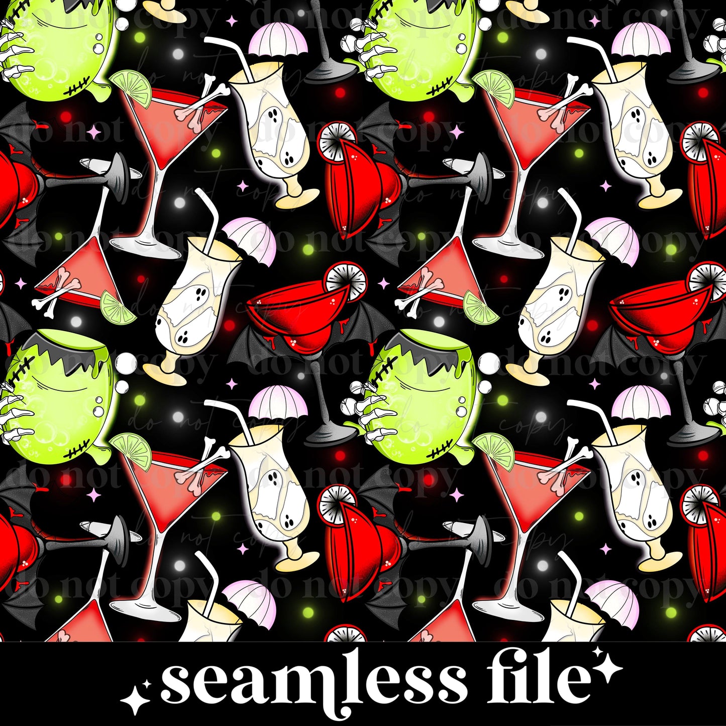 Spooky Cocktail Seamless