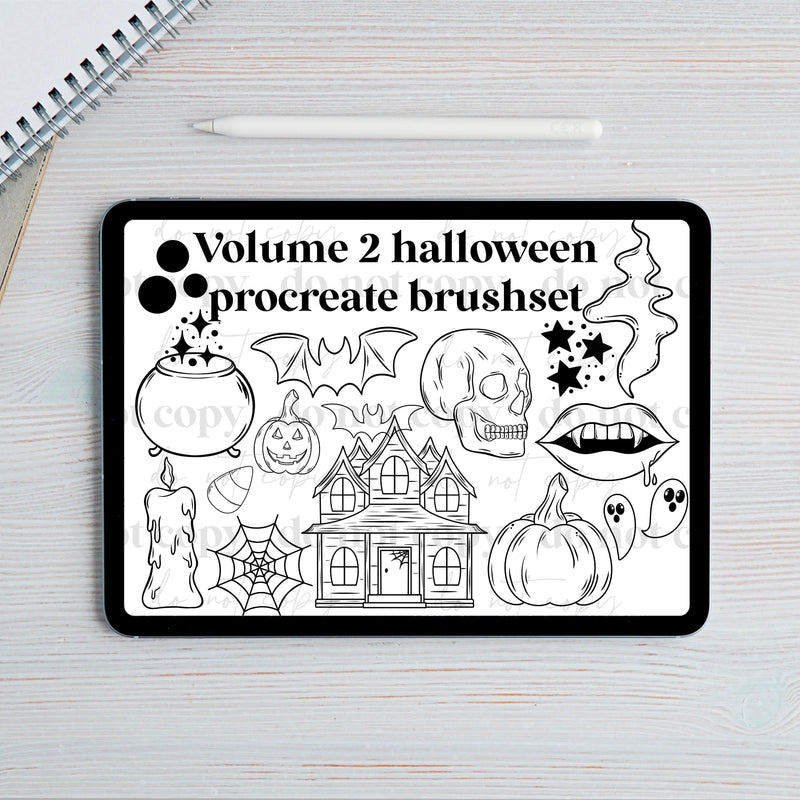 Volume 2 halloween Procreate Stamp Set – Cerra's Shop Digital Designs