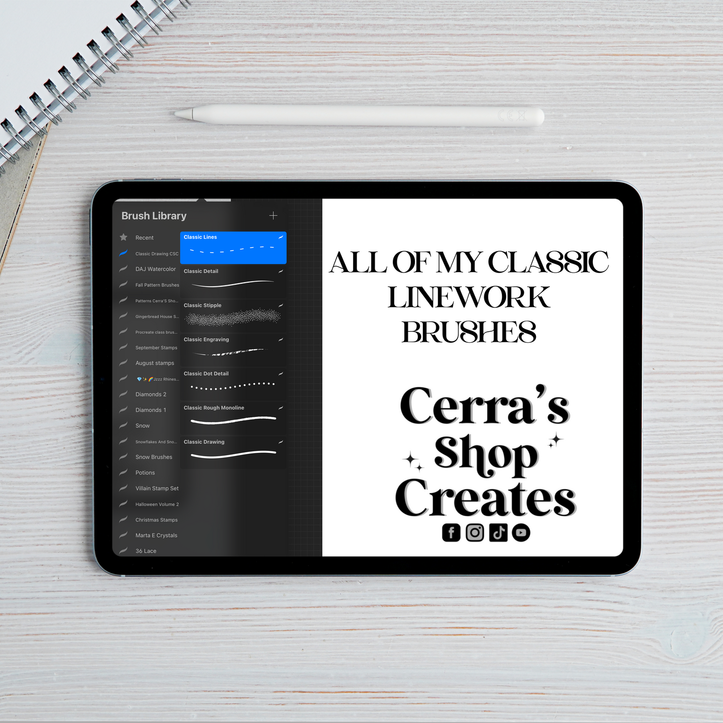 Classic Drawing Procreate Brush Set