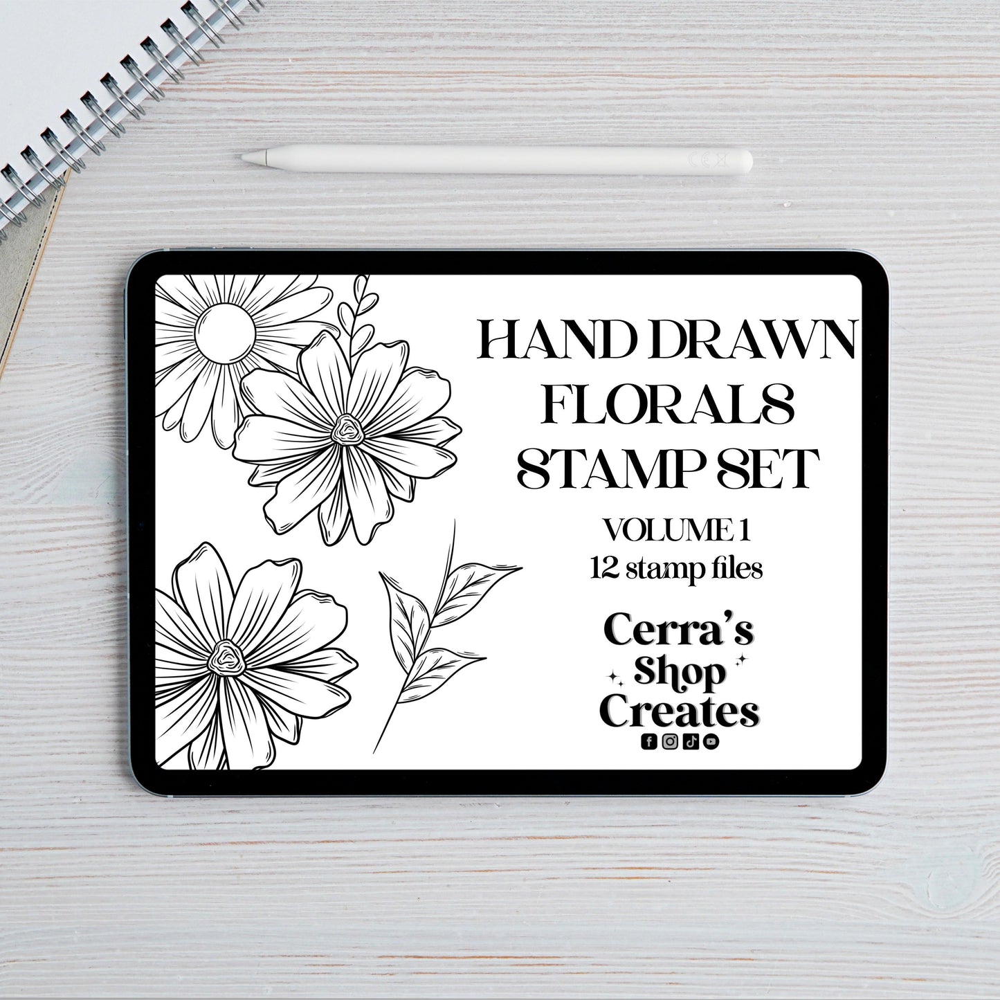 Hand drawn Florals Volume 1 Procreate Brush Set