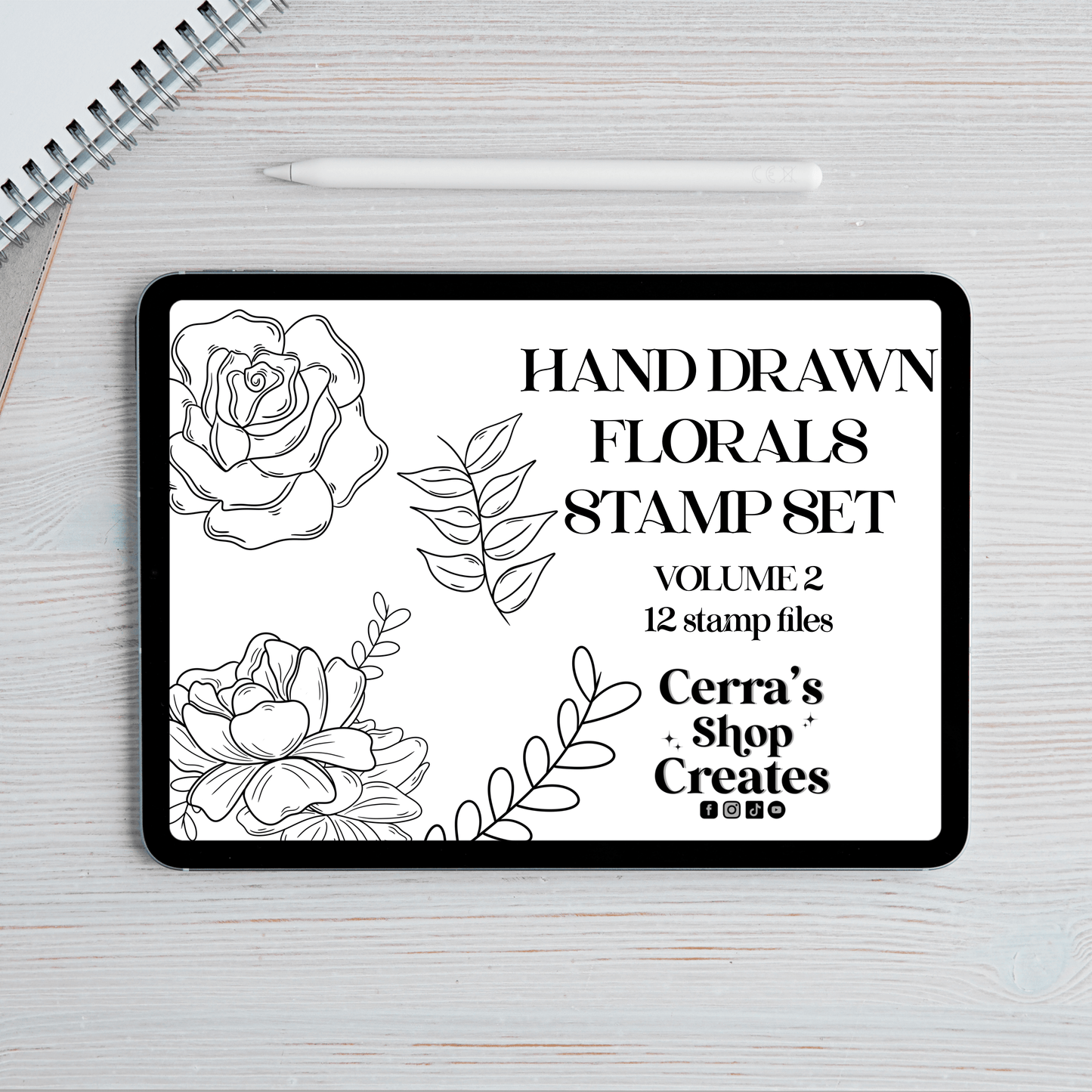 Hand drawn Florals volume 2 Procreate Brush Set