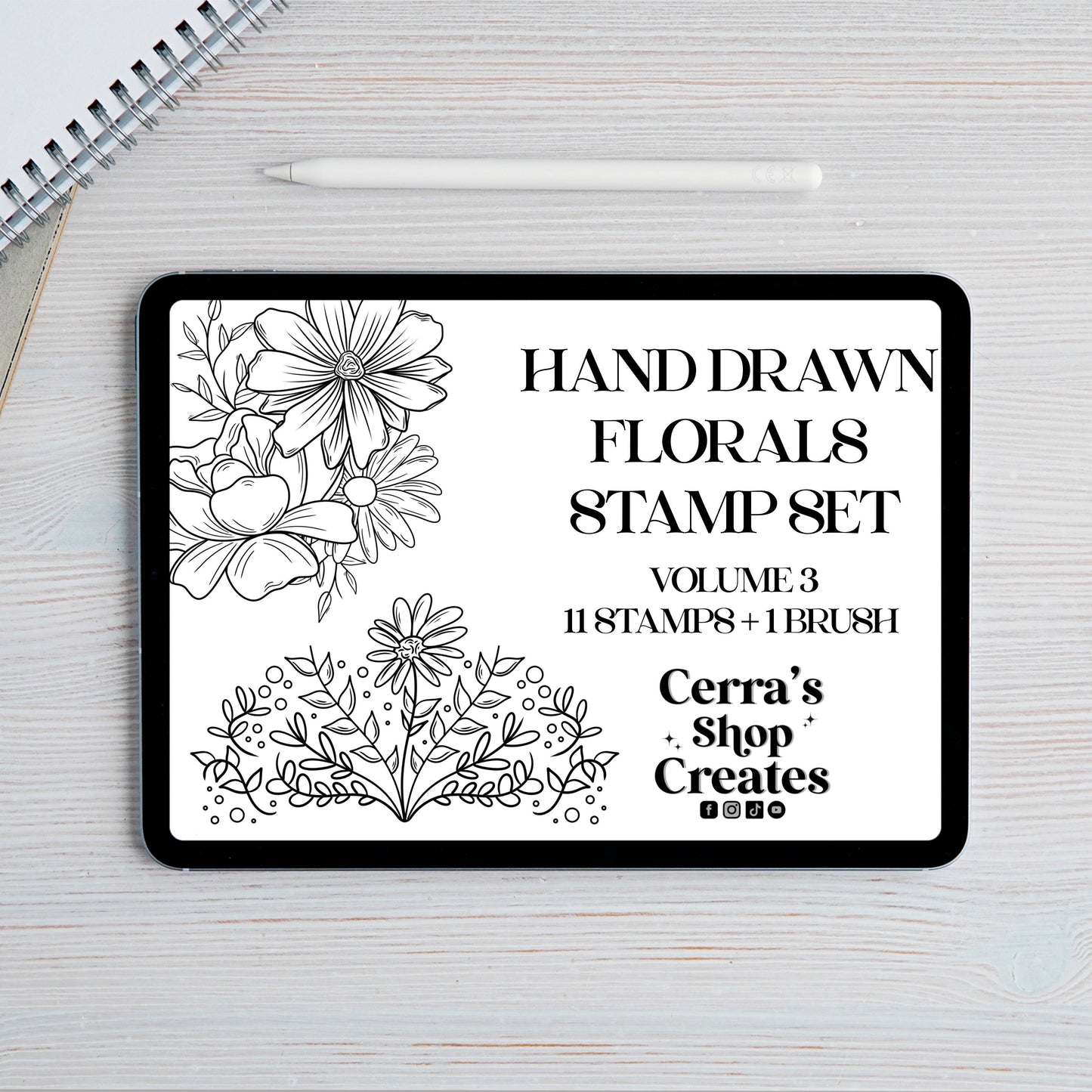 Hand drawn Florals volume 3 Procreate Brush Set