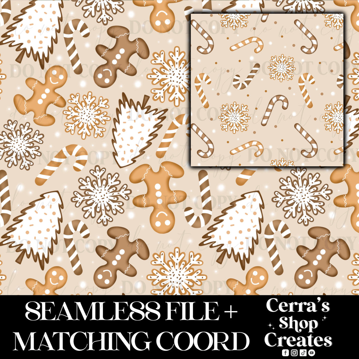 Christmas cookie seamless + matching coord