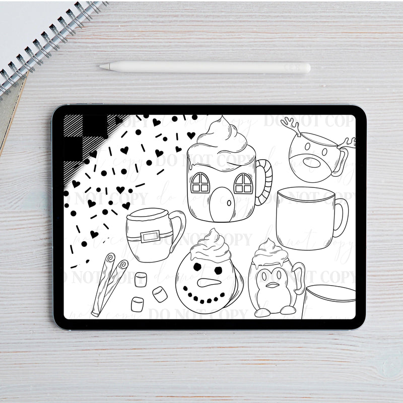 Holiday mugs Procreate Stamp Set – Cerra's Shop Digital Designs