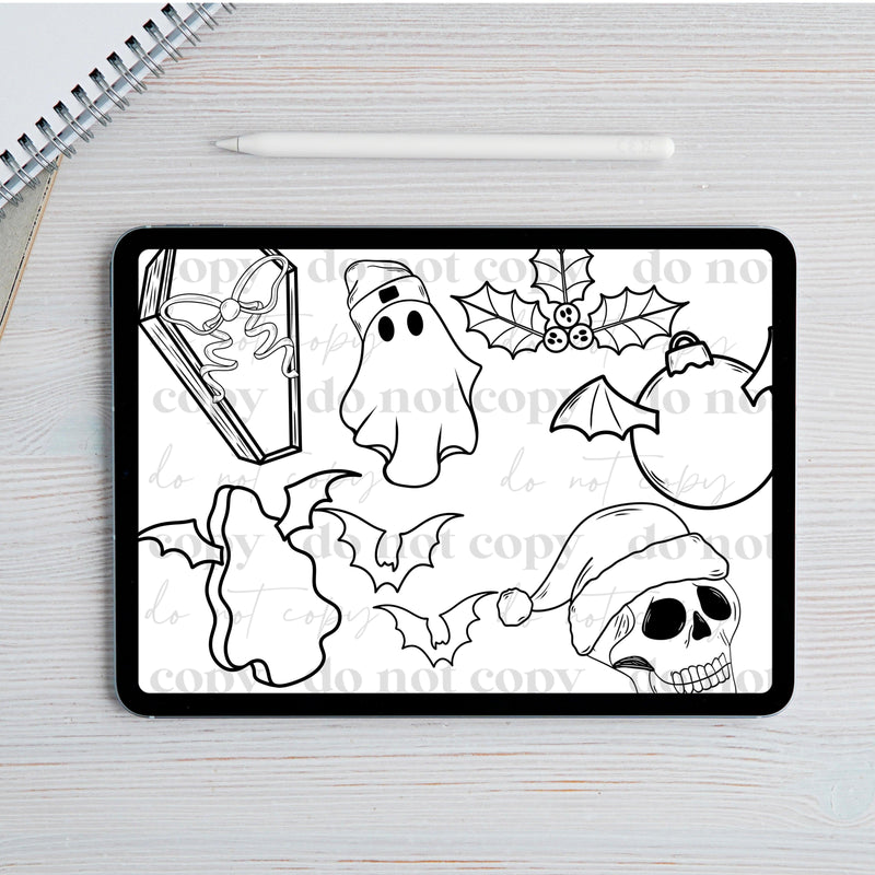 Creepy Chrismas stamps for procreate – Cerra's Shop Digital Designs