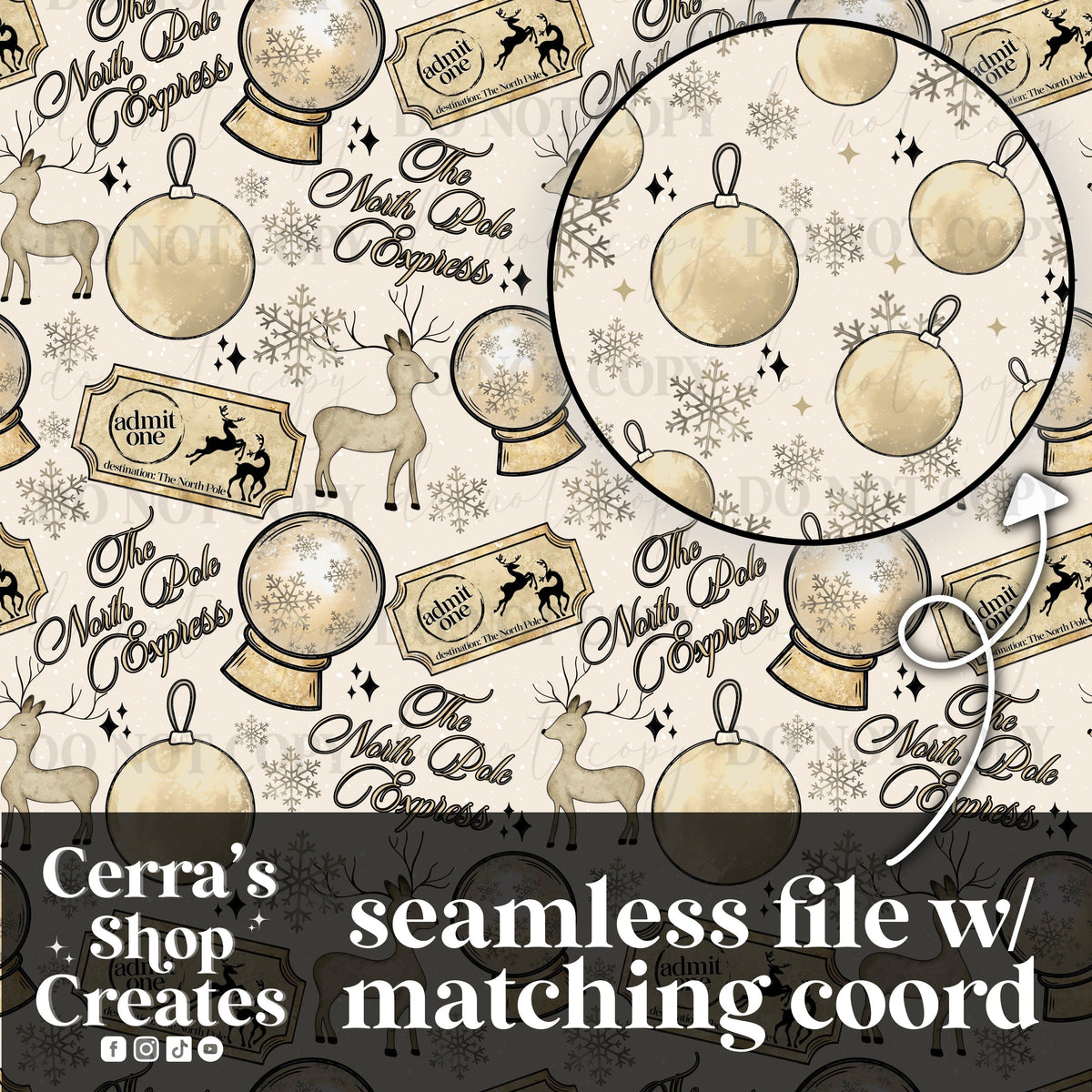 North Pole Express seamless + matching coord