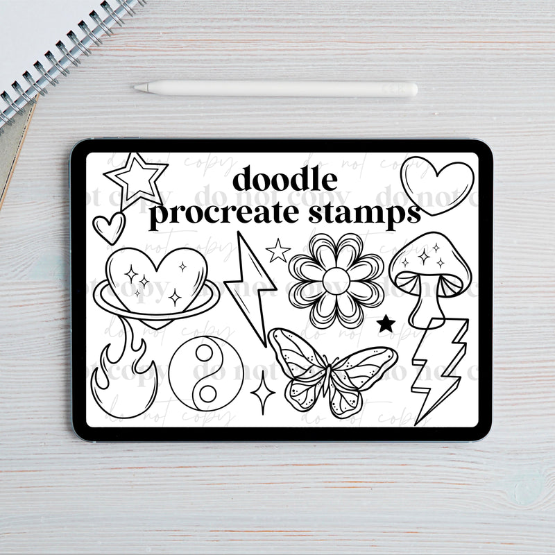 Doodles Procreate Stamp Set – Cerra's Shop Digital Designs