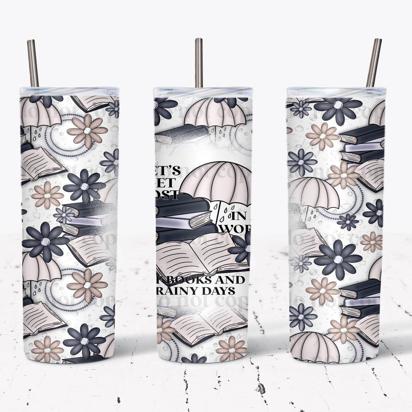 Books And Rainy Day Tumbler Wrap