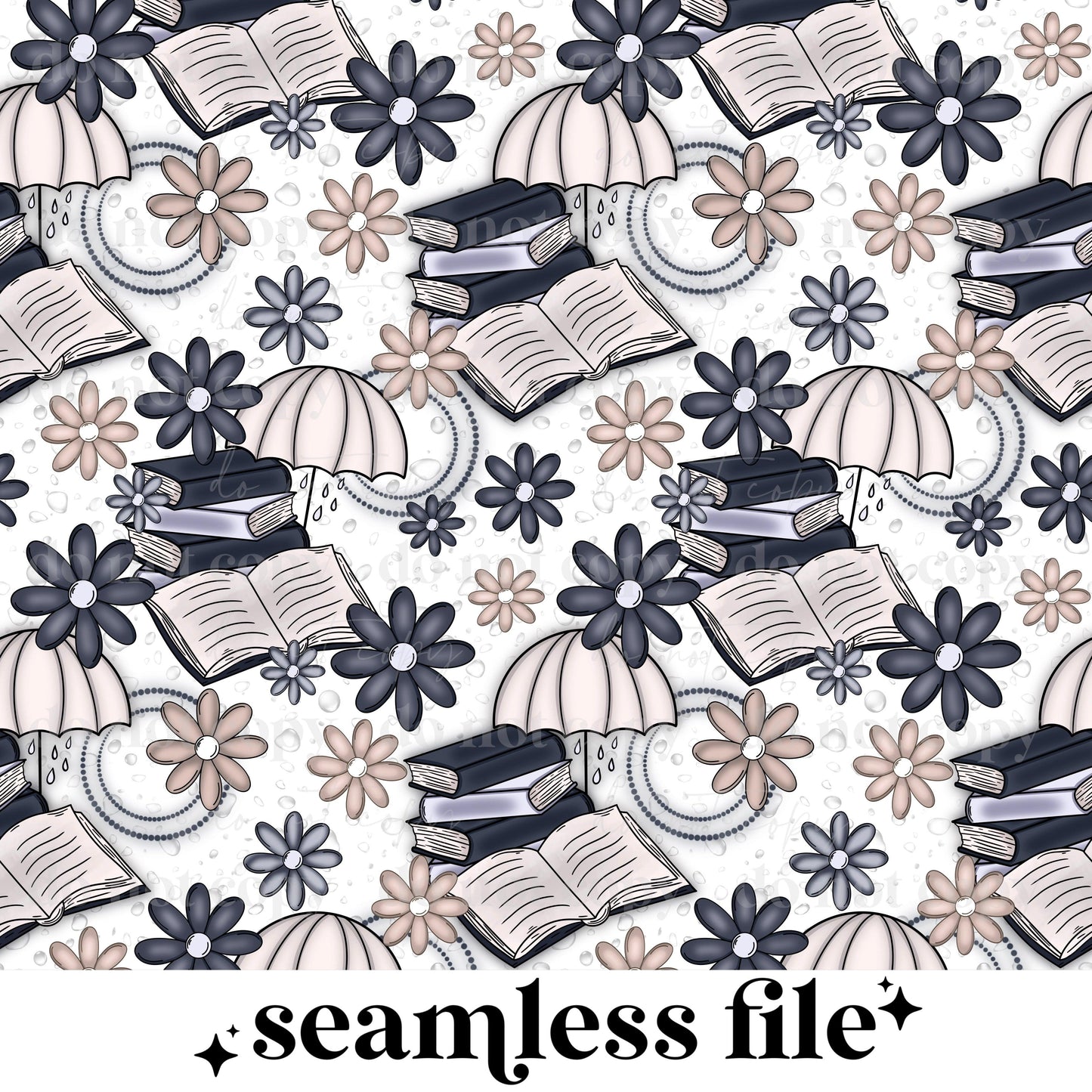 Book And Rainy Day Seamless