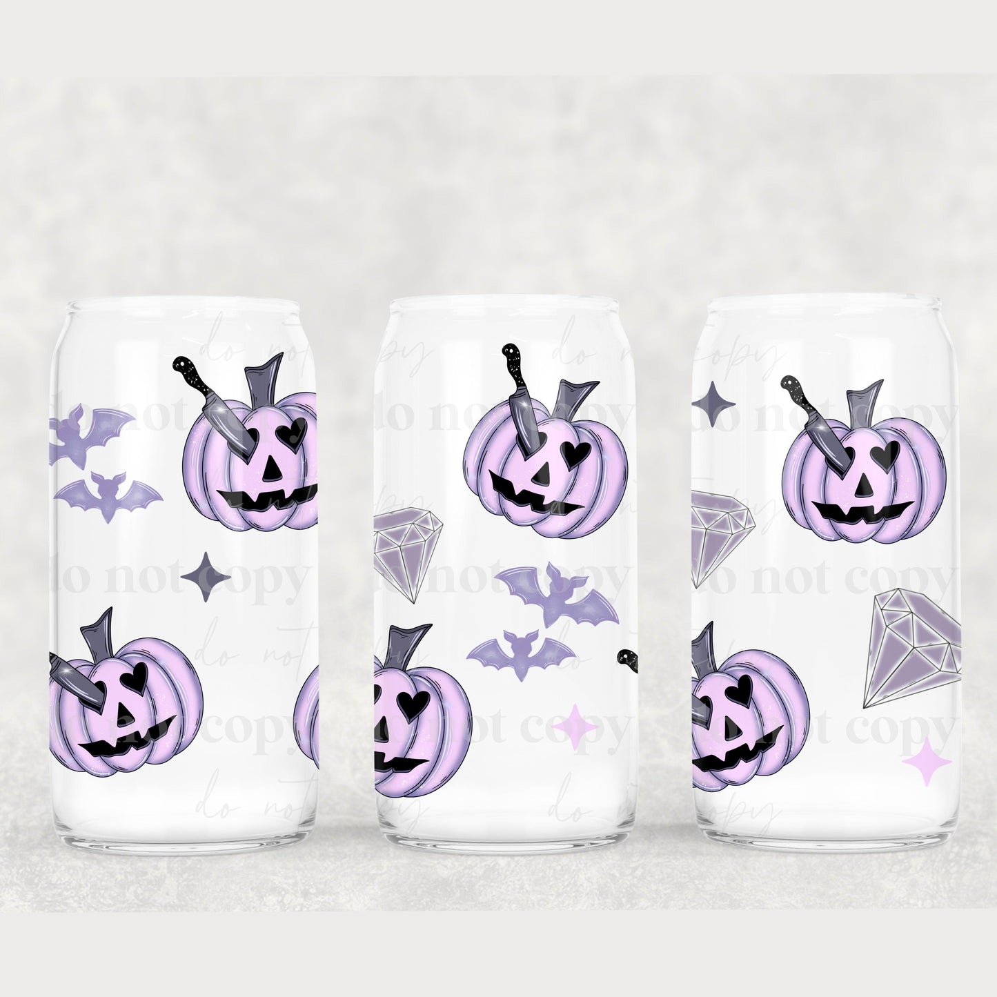 Pastel Pumpkin B&W Glass 16oz Wrap