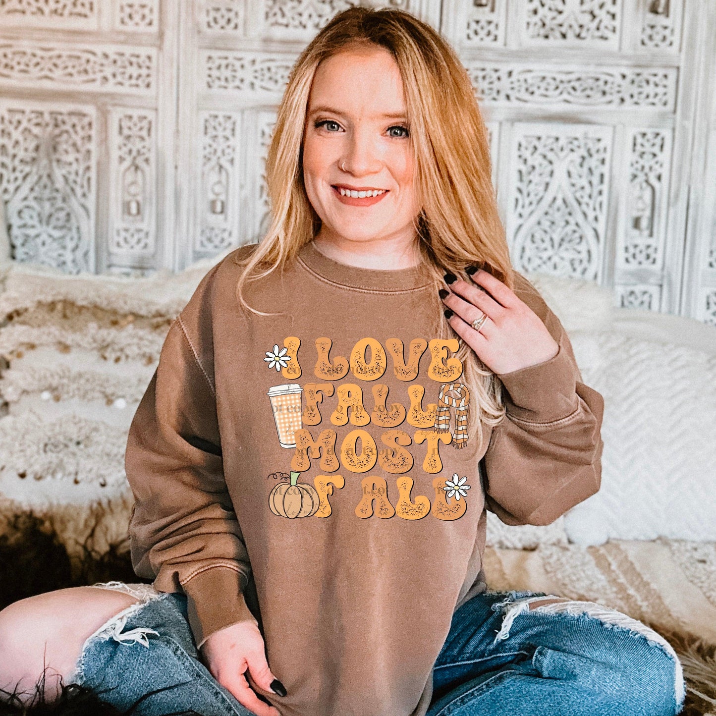 I Love Fall Full Color PNG