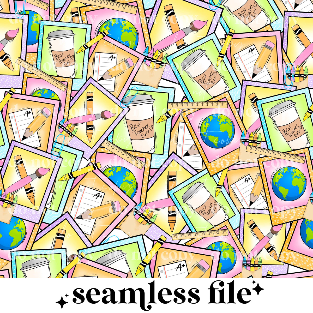 Teacher Polaroids Seamless