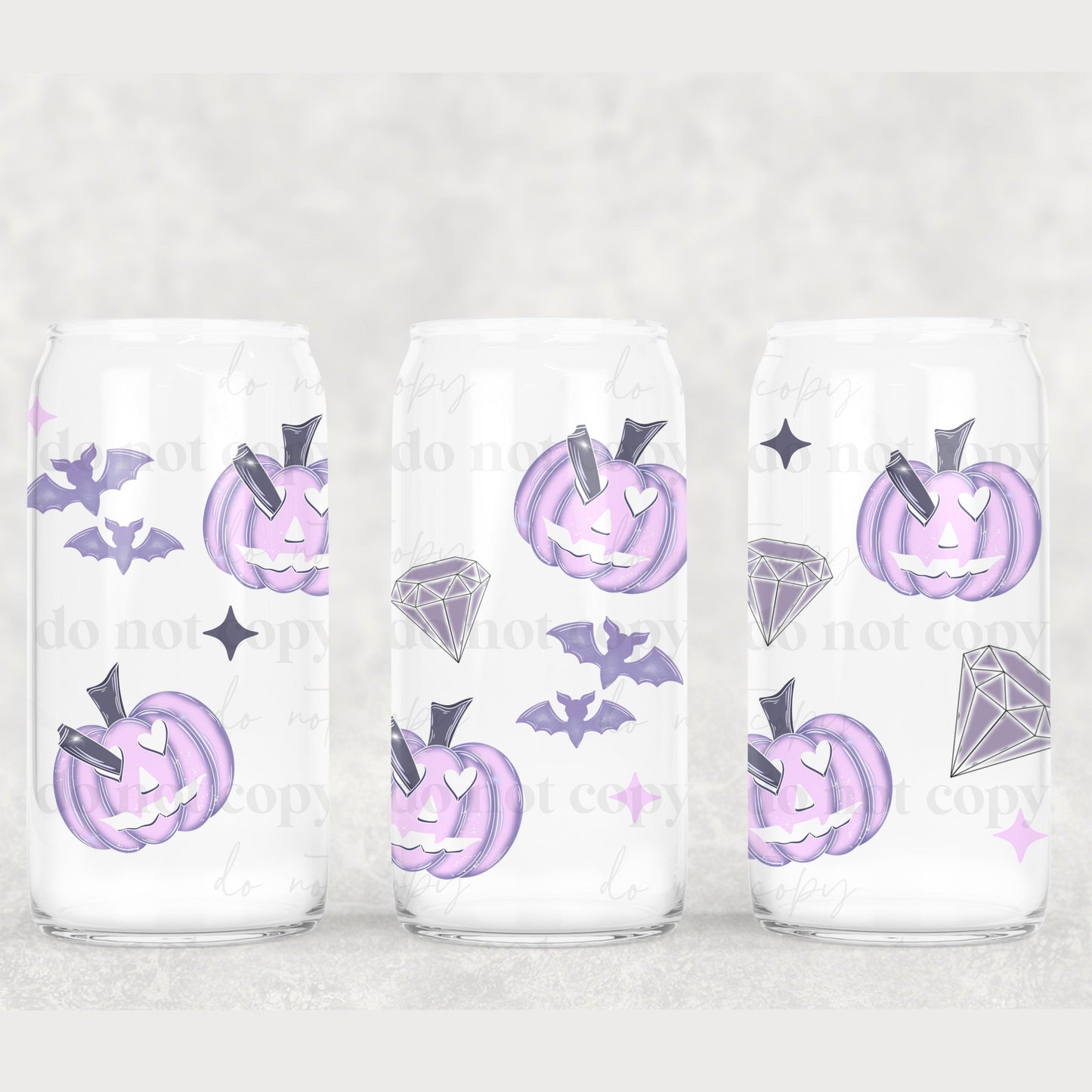 Pastel Pumpkin B&W Glass 16oz Wrap