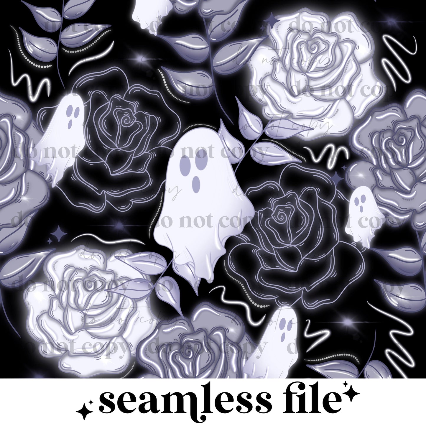 Glow rose ghosts Seamless