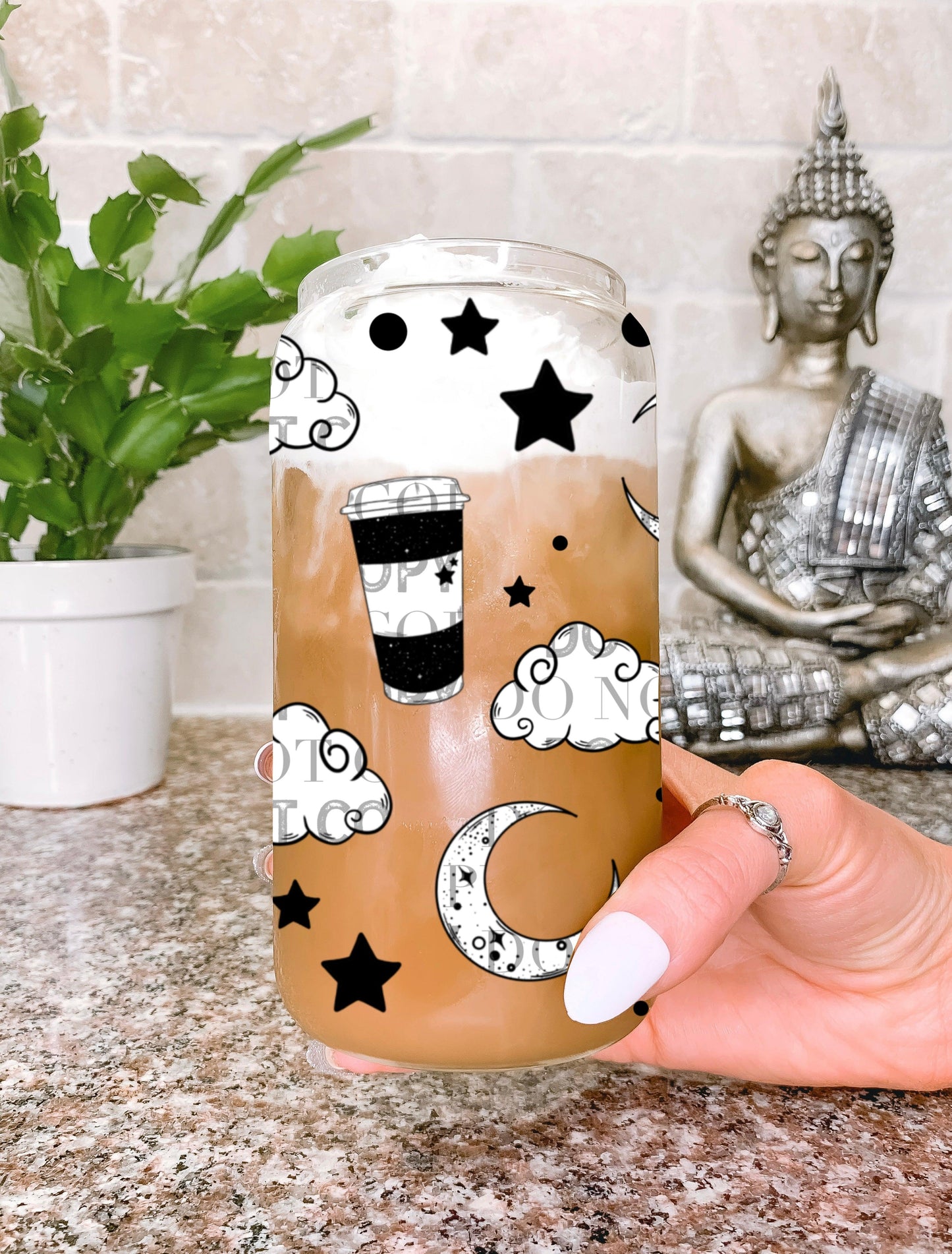 Coffee clouds tumbler wrap sized for 16 oz frosted cup from mother tumbler Cerra's Shop Creates