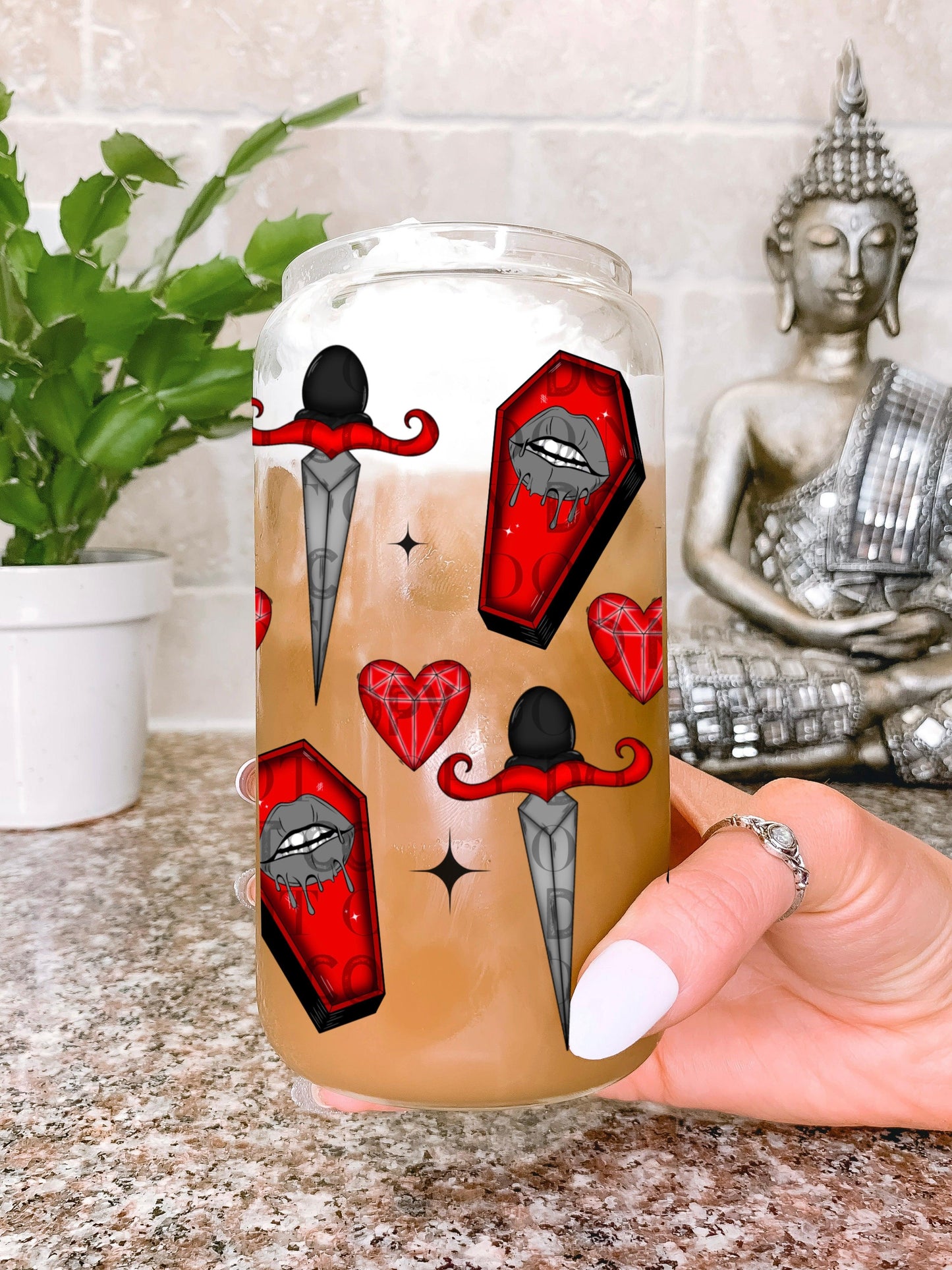 Coffin daggers tumbler wrap sized for 16 oz frosted cup from mother tumbler Cerra's Shop Creates