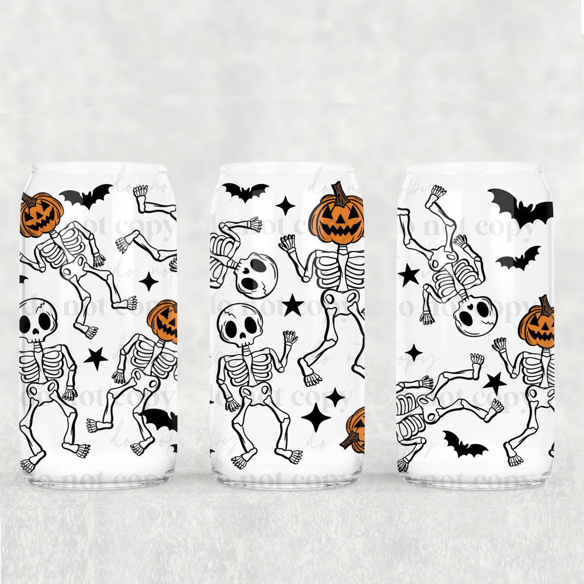 Halloween Skellies 16oz Glass Wrap