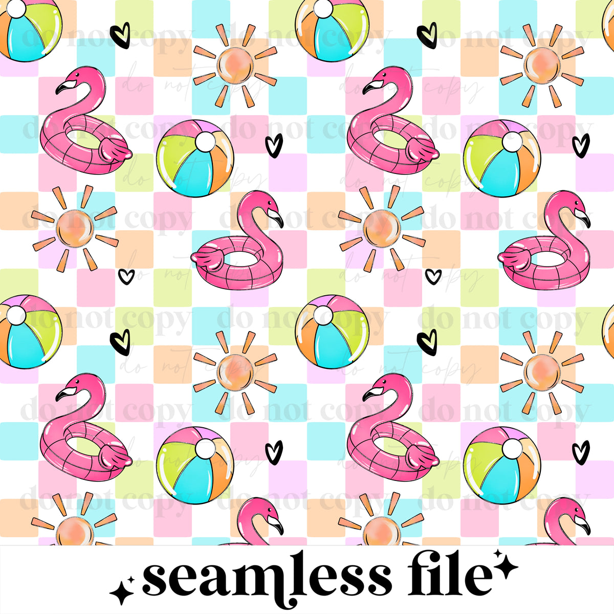 Flamingo Raft Seamless