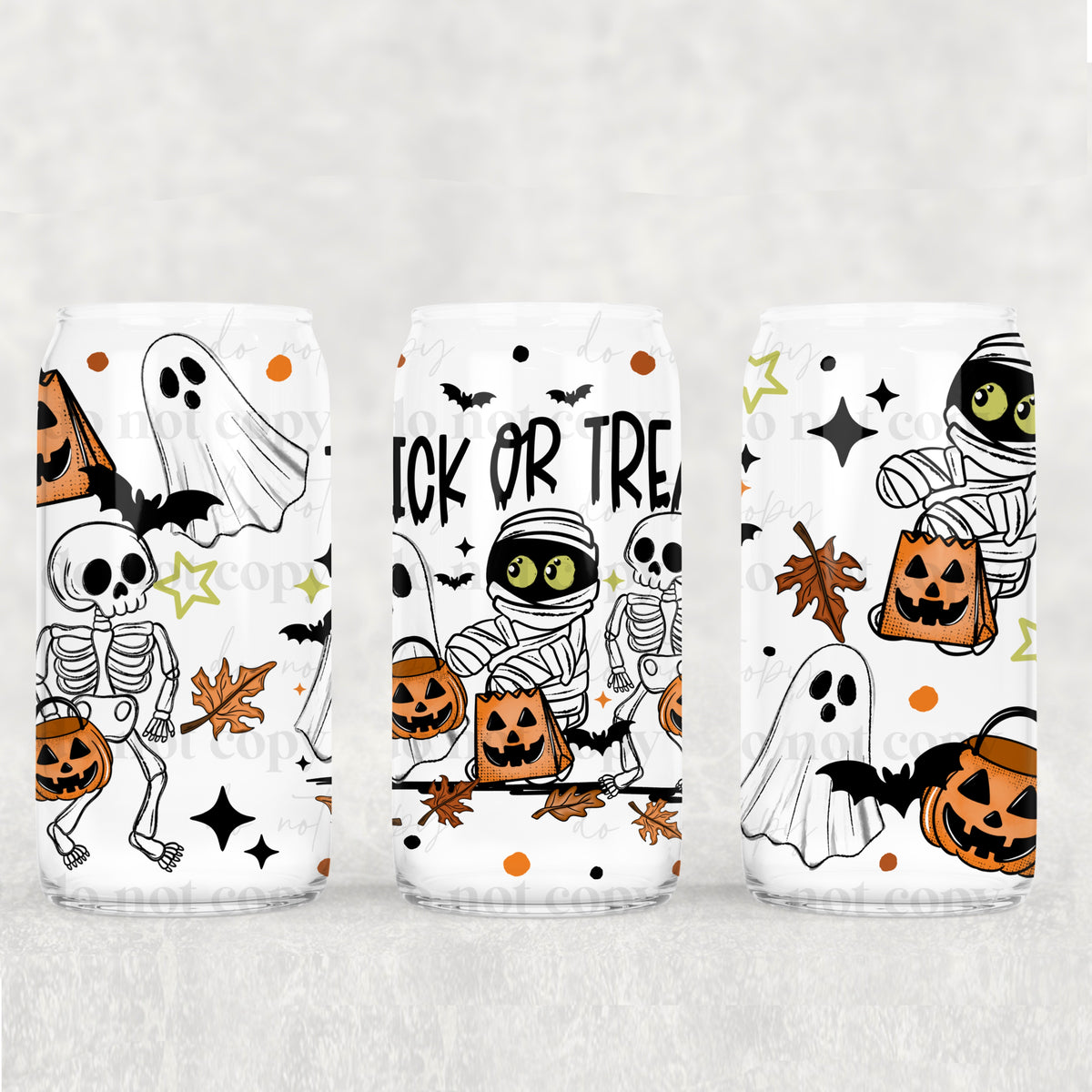 Trick Or Treat 16oz Glass Wrap