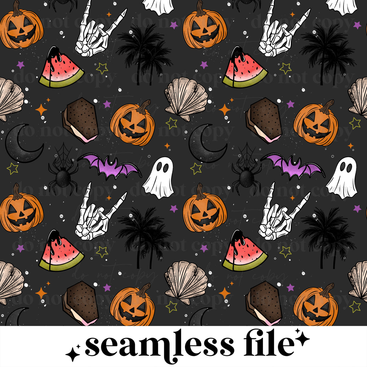 Spooky Girl Summer Seamless