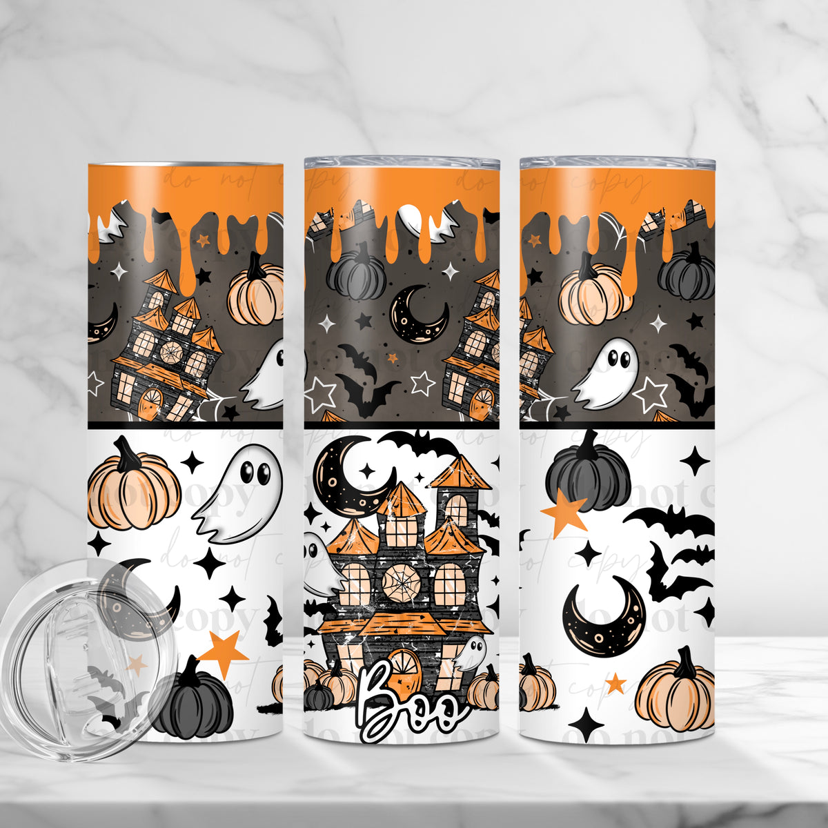 Boo Haunted House Tumbler Wrap