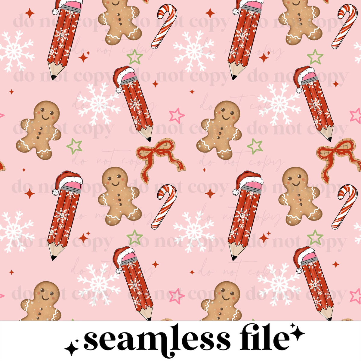 Gingerbread Pencil Seamless