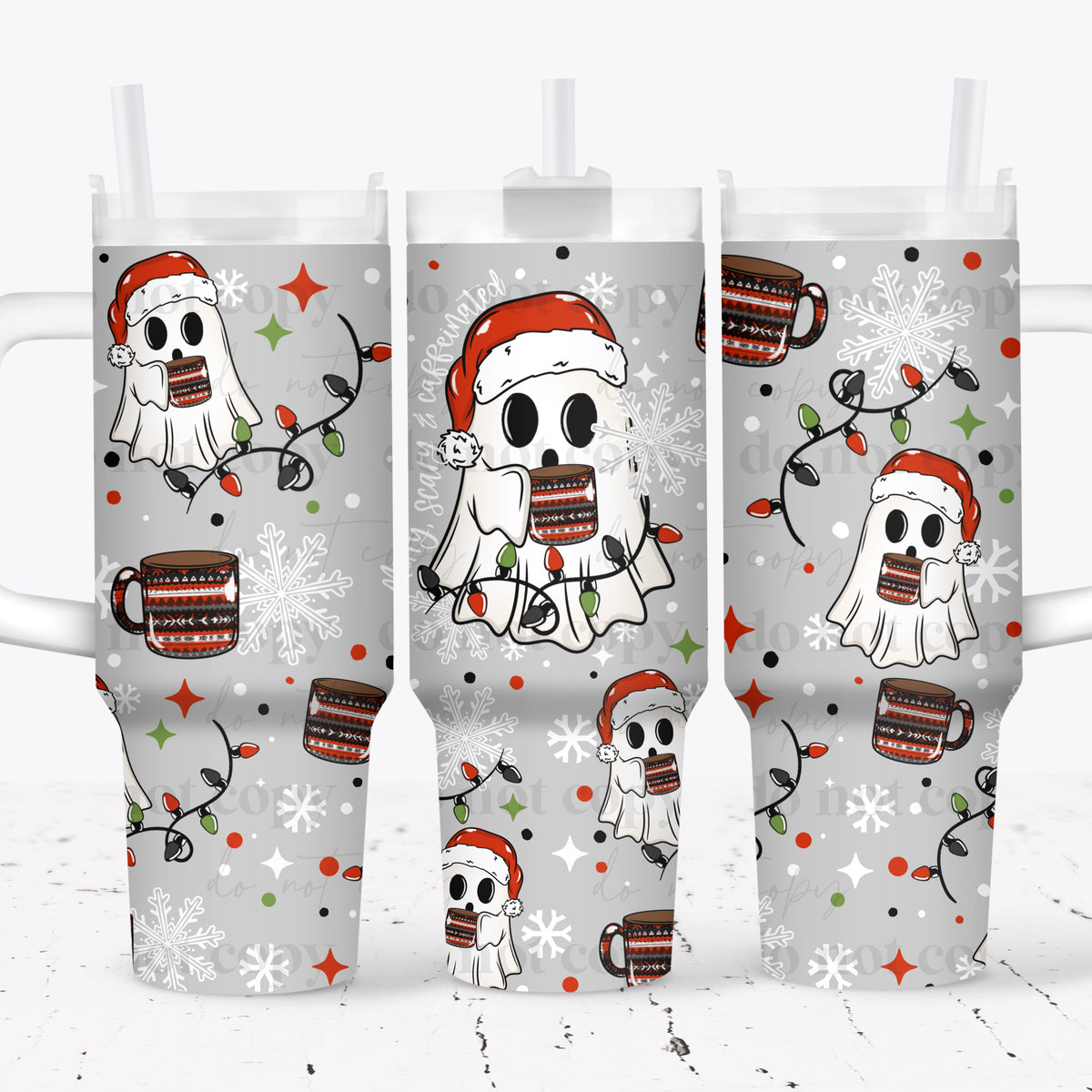 Merry Scary Ghost 40oz Tumbler Wrap