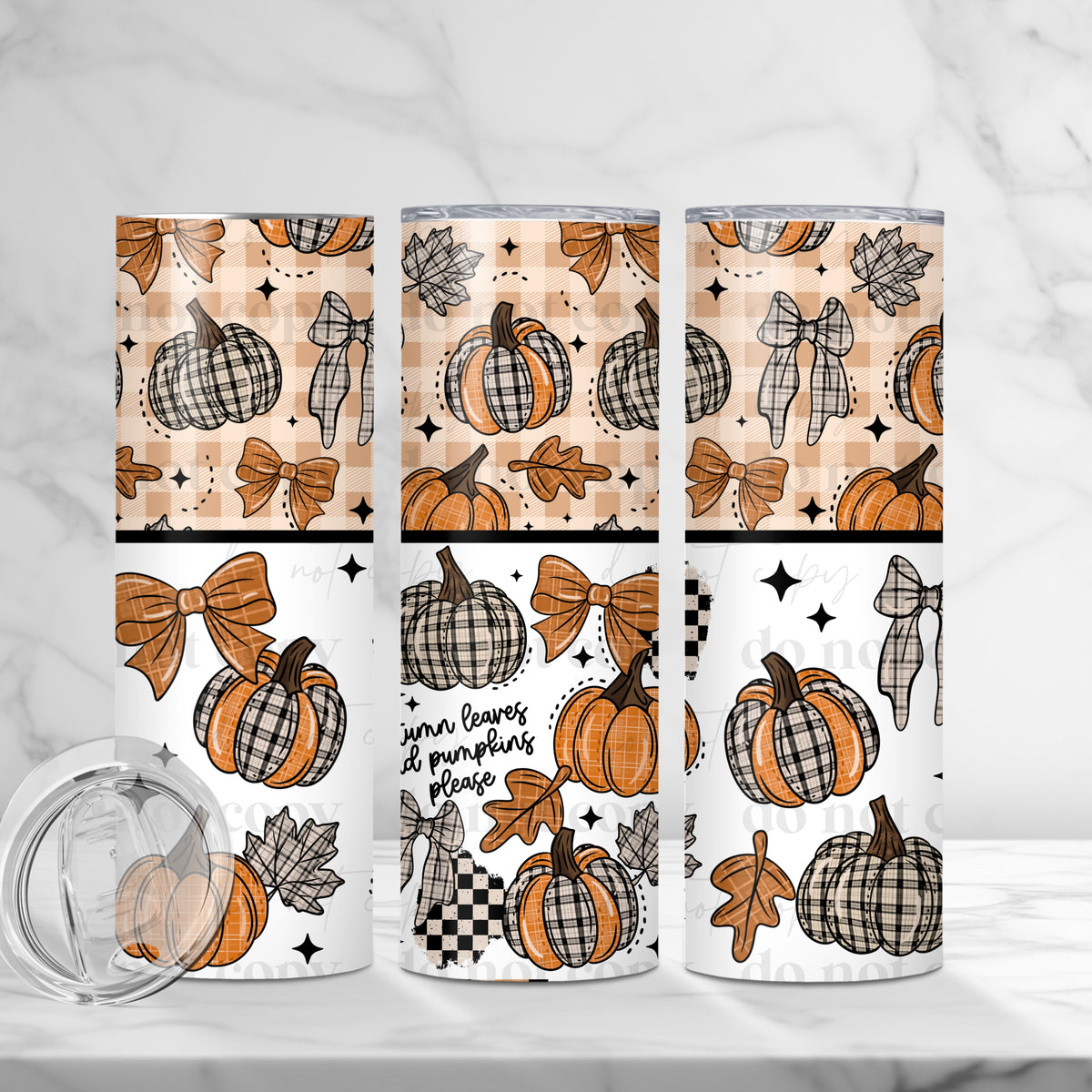 Autumn Leaves Plaid Tumbler Wrap