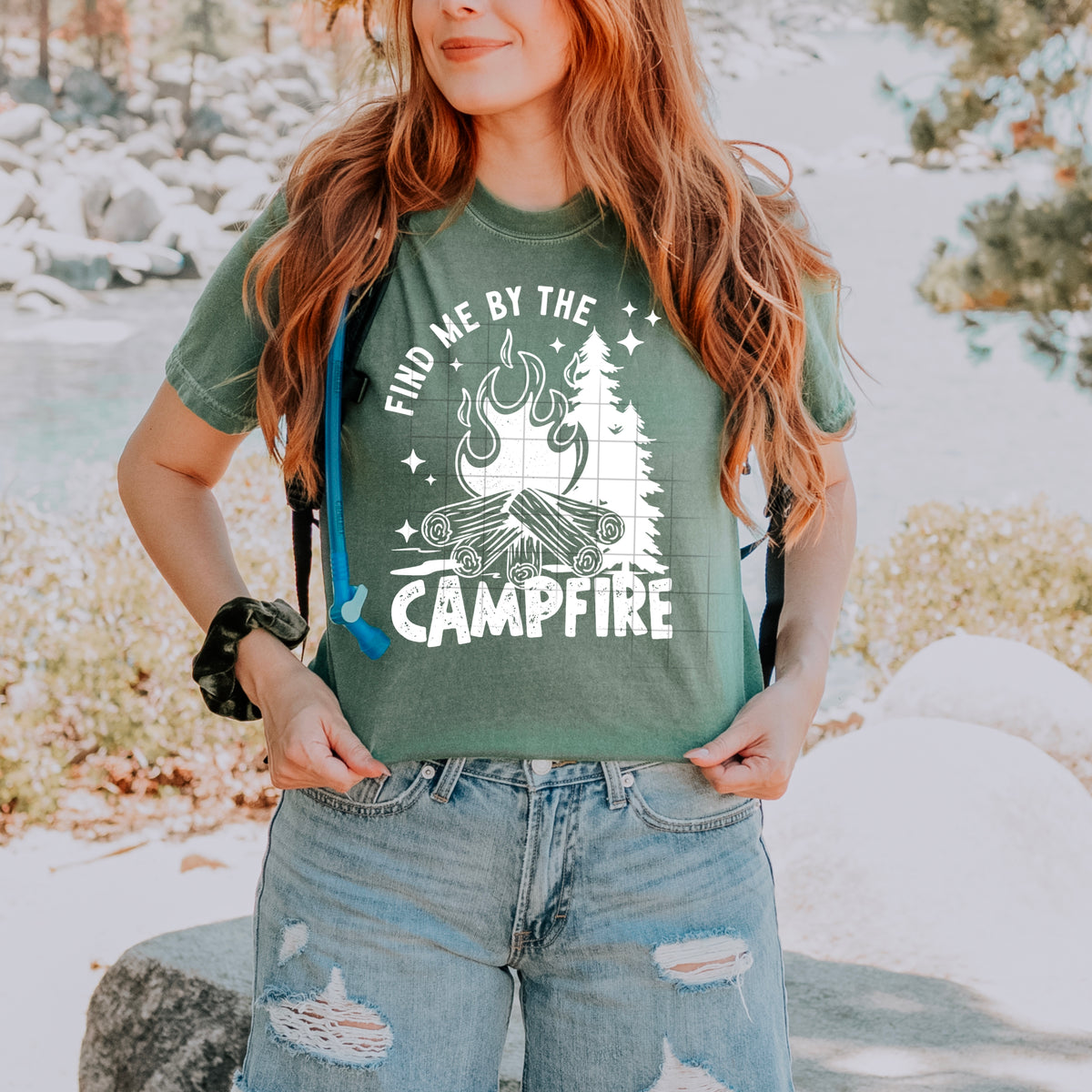 Find Me By The Campfire single color PNG