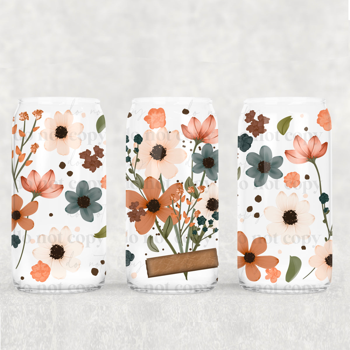 Wild Flowers 16oz Glass Wrap