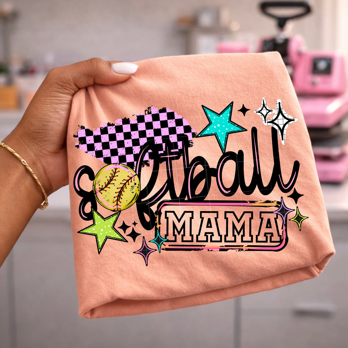 Softball Mama colorful PNG