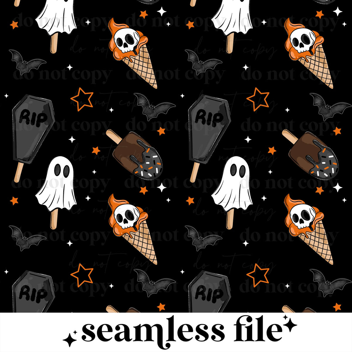 Spooky Ice Cream Seamless