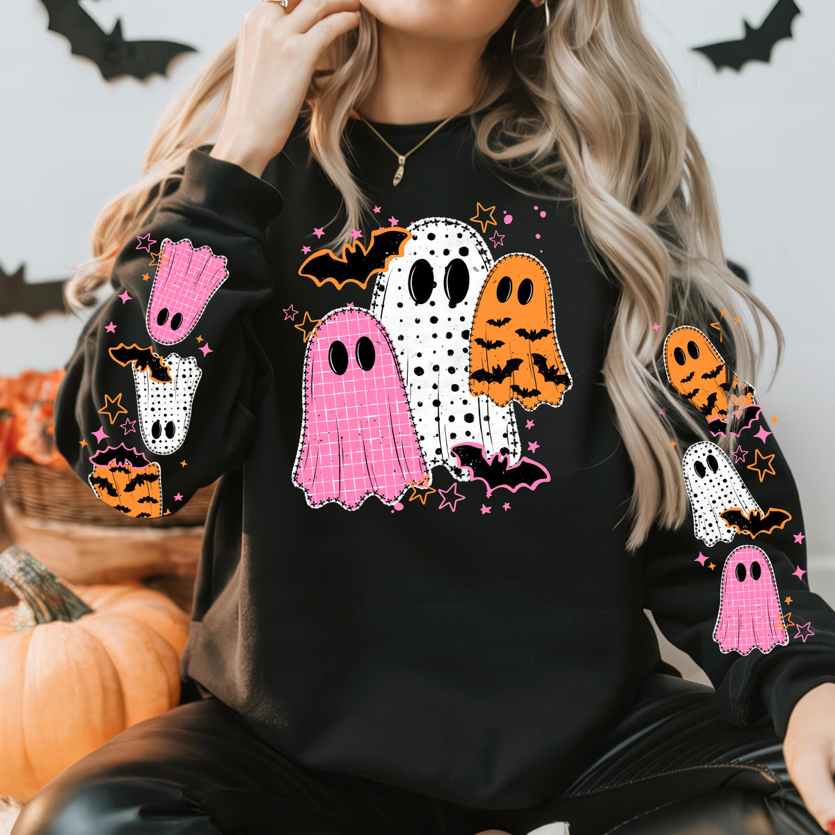 Pink & Orange Ghosties w/ sleeve PNG