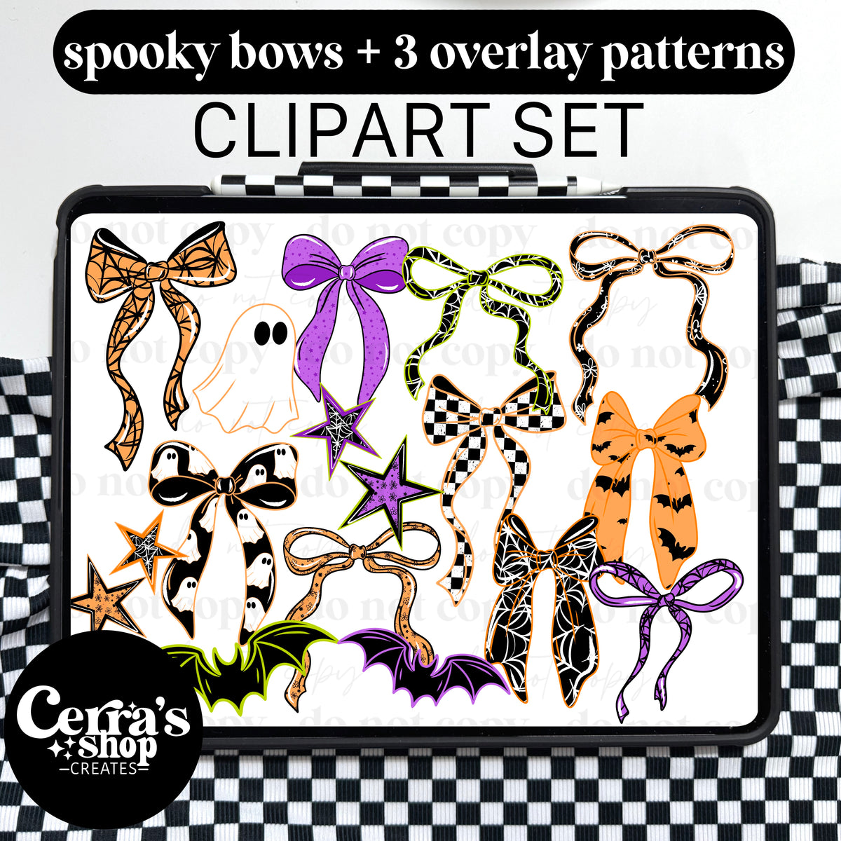 Halloween Bows Clipart Set