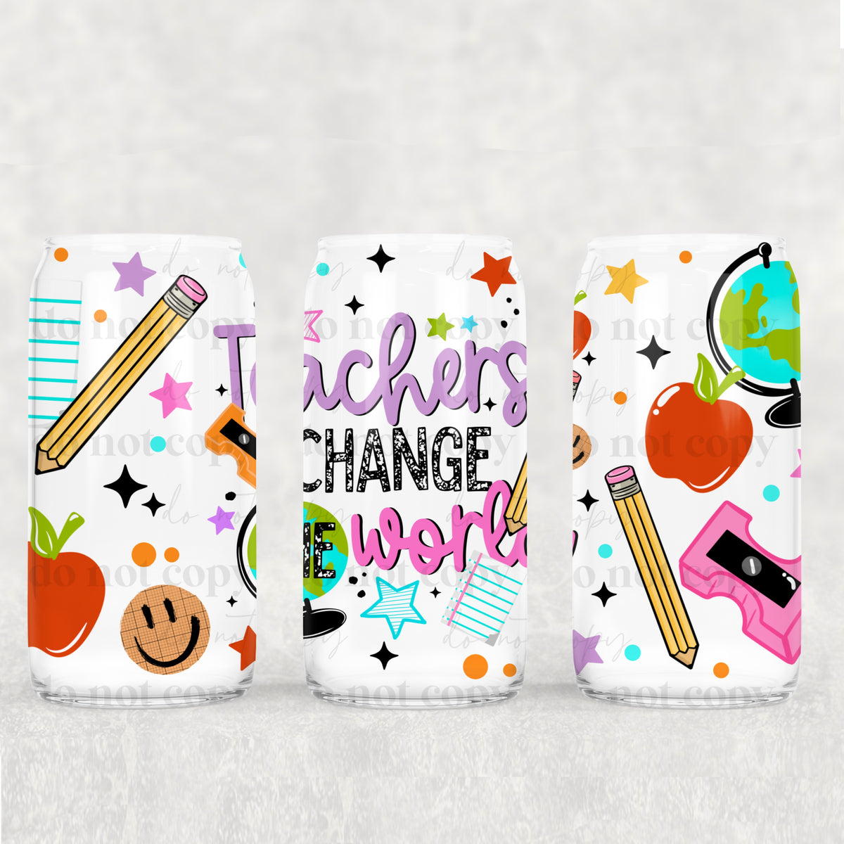 Teachers change the world 16oz Glass Wrap
