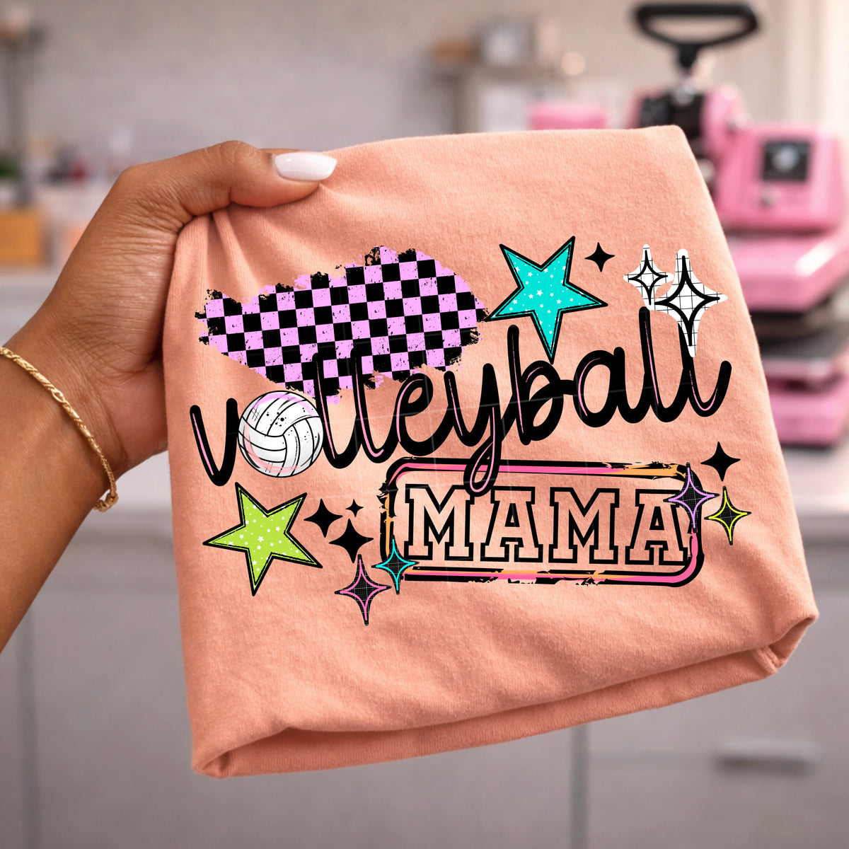 Volleyball Mama colorful PNG