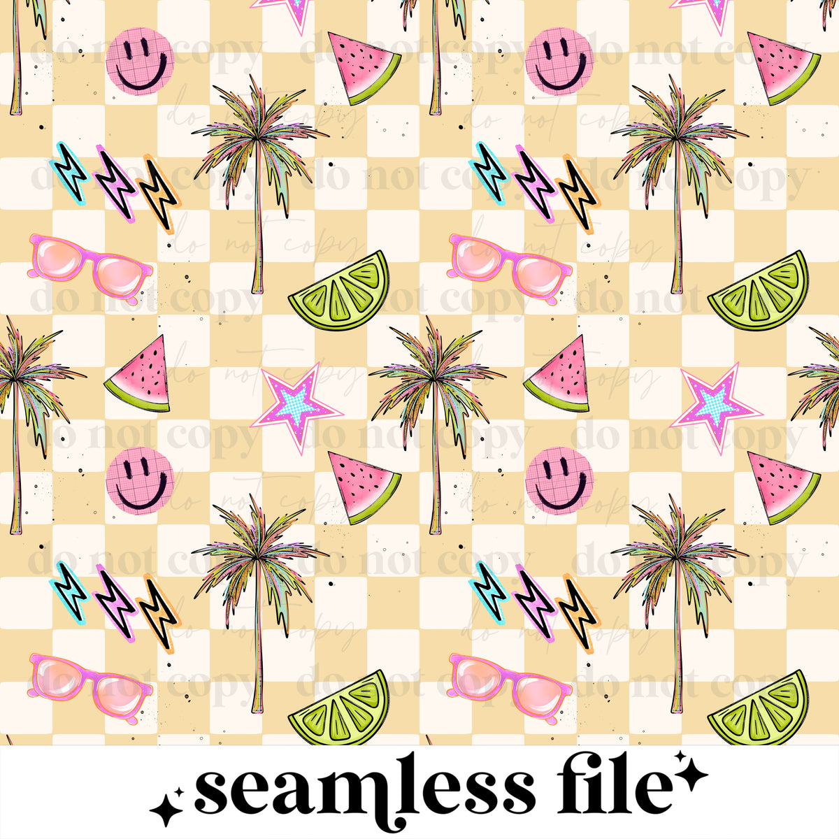 Colorful Summer Checker Seamless